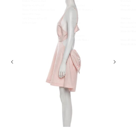 NWT LoveShackFancy Pink Plunge Mini Dress Bow Detail A Line Party Cocktail XL - Picture 3 of 6